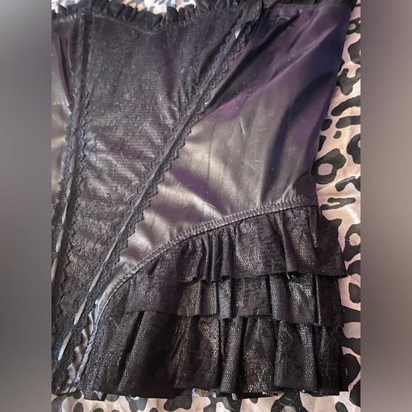 Lip service Nocturnal Rendezvous vintage Corset zip cami top pvc lace rare HTF - Picture 8 of 16